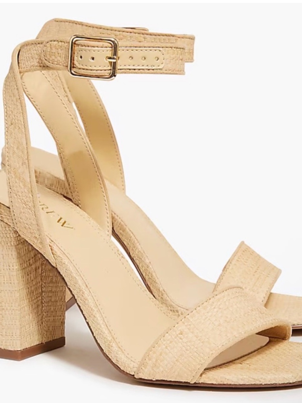 J. Crew Neutral Beige Open-Toe Block Heel Sandals